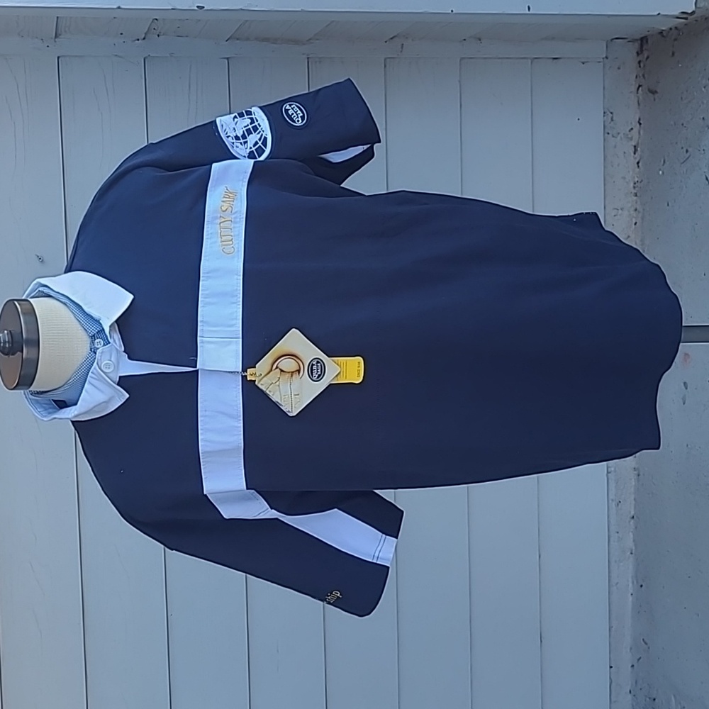 QUBA‎ SAILS Embroidered Cutty Sark Whiskey Cotton XL Rugby Jersey Polo Shirt NEW